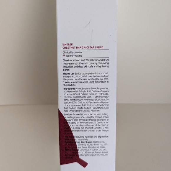 Isntree Chestnut BHA 2% Clear Liquid - Picture 5 of 5